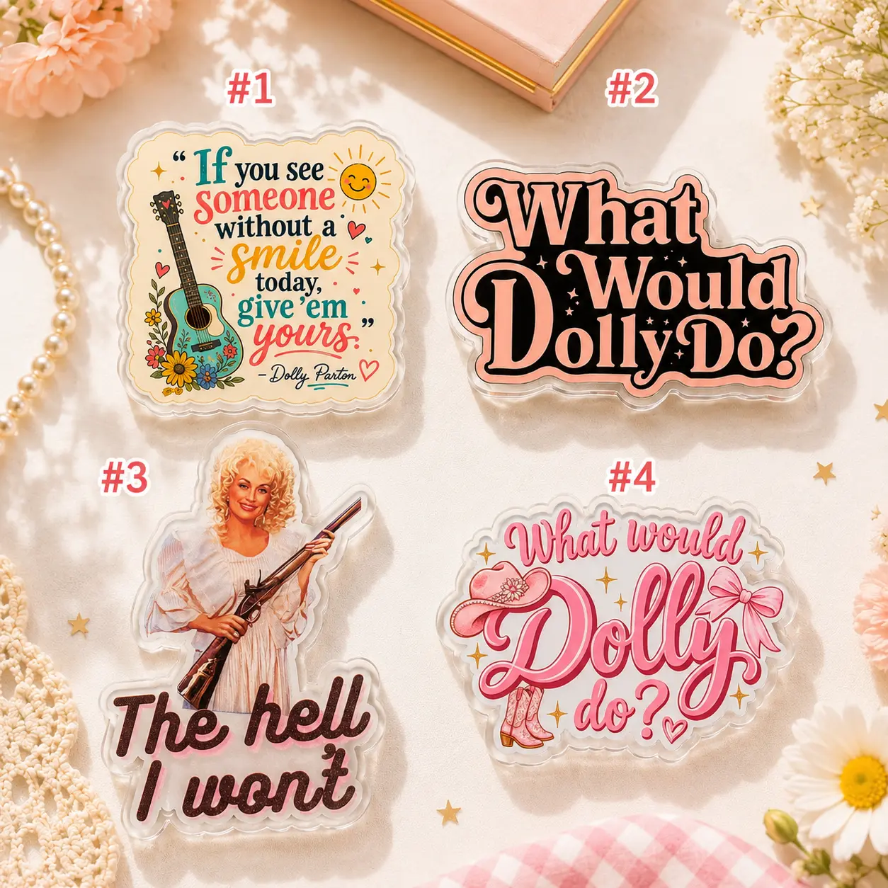 Dolly Parton Inspired Phone Grip – Funny Country Music Quote Acrylic Phone Holder, Western Cowgirl Gift for Country Music Fans