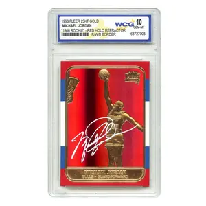 MICHAEL JORDAN 1998 FLEER 23K Gold Card RED PRIZM Rookie Design Refractor Card GEM 10