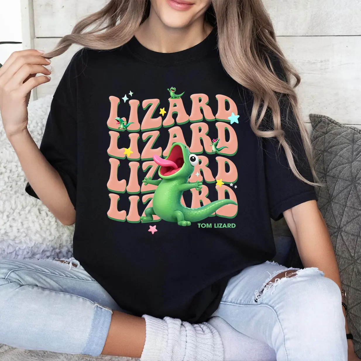 Tom Lizard Shirt, Funny Lizard Cartoon Shirt, Cute Animal Character Shirt