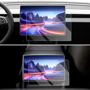 2pcs Anti-Glare Tempered Glass Screen Protector for 2024-2025 for TESLA Model 3 Highland/New Model Y, 15.4-Inch Front & 8-Inch Rear, 7H Hardness, High-Definition, Scratch-Resistant, Easy Installation, No Bubble, Anti-Glare Tempered Glass