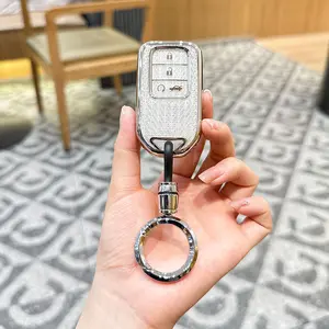 For Honda Key Fob Cover Case with Keychain for Honda Accord Civic CR-V CRV Pilot Passport Insight EX EX-L 4 Buttons