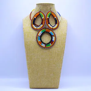African beaded Maasai pendant necklace