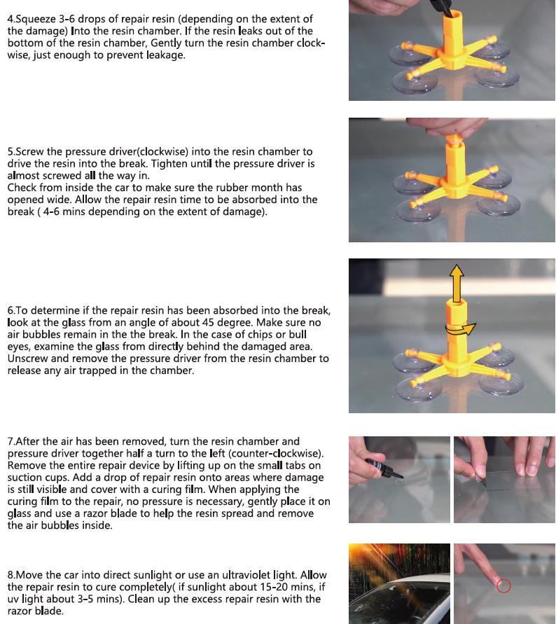 Visbella DIY Windshield Windscreen Repair Kit for Glass Chips and Cracks