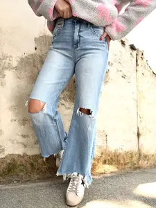 Lila Mae Distressed Vintage Flare Jeans