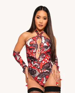 Secret of Life Mushroom Bodysuit with Sleeves