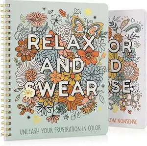 Beautiful Coloring Book Set of 2 for Adult Relaxation - Funny Coloring Books with Floral Designs for a lot of Laughs - The Perfect Stress-Relieving Gift for Women
