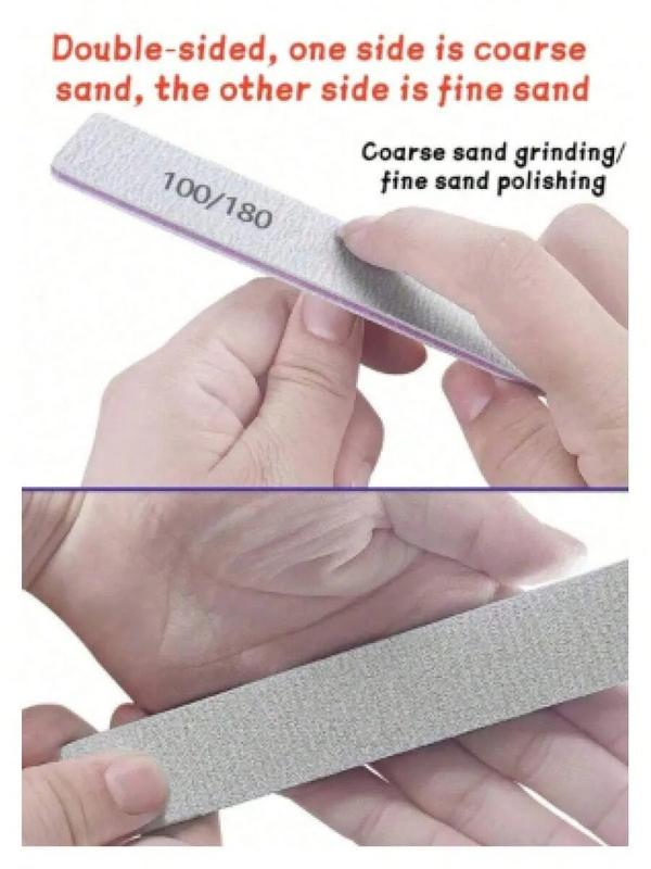 5count Precision Gray Emery Boards 100/180 Grit, Professional Salon Grade for Acrylic & Gel Nails, Ergonomic Firmness & Dual Grip for Precise Filing, Durable Reusable Manicure Tools  Salon Grade Nail Files for Acrylics / Ergonomic Dual Grip