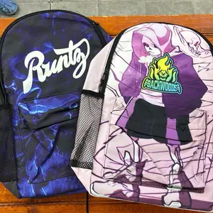 Runtz Cookies and Backwoods Bags - Purple and Blue Design with Character Graphic and "Backwoods" Text