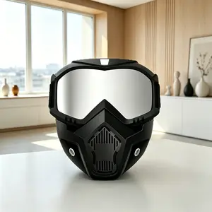 Skull-Shaped Motorcycle Goggles - Windproof, Sandproof, UV-Protective Full-Face Eyewear for Motorcycle Riding, Welding Safety Use