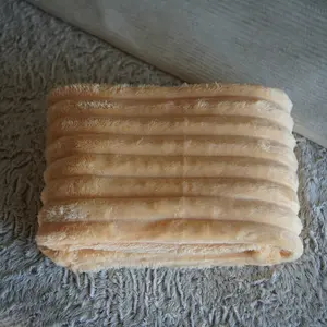 Smoochie Blankets Yellow Soft Plush Fleece Peach Cream Cozy Ribbed Throw for Bed & Couch Warm Fluffy Blanket for Cozy Nights