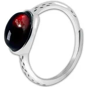 Baltic Black Cherry Amber Ring for Women | Handmade 925 Sterling Silver | Oval Adjustable Stackable Band | Natural Gemstone Jewelry | Lightweight and Elegant | Thoughtful Gift for Her