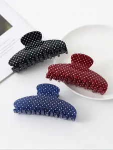 New Polka Dot Acrylic Hair Claw Large Shark Clip, Elegant Back-Of-Head Hair Accessory, Simple Daily Use Party Hair Clip