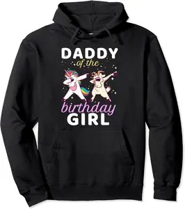 Daddy Of The Birthday Girl Dabbing Unicorn Goat Bday Pullover Hoodie - Briannama Shop 33B0B1DWK23X
