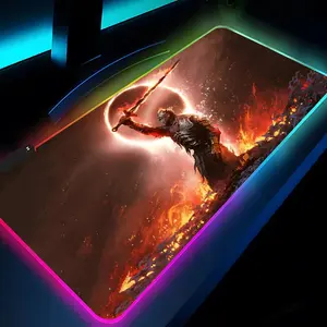 Game Dark Souls Mouse Pad Rgb Xxl Laptop Mat Gaming Mousepad Backlit Keyboard Gamer Girl Table Pads Desk