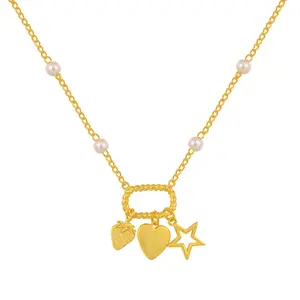 EVRY JEWELS Gold or Silver Plated Women's Dreamscape Necklace
