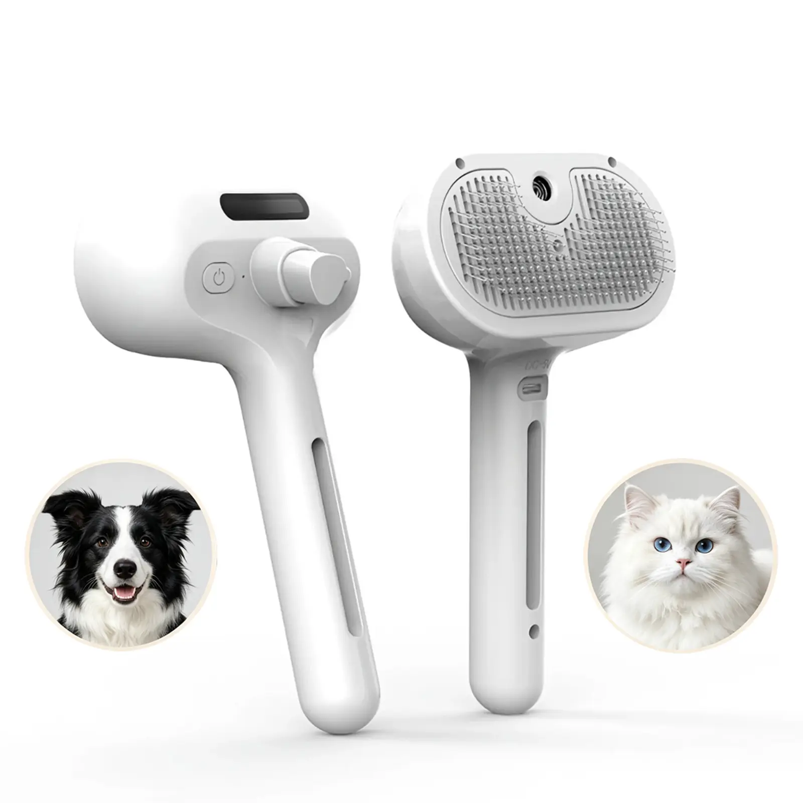 3 in 1 Pet Steam Brush Comb Spray & Odor Remover Effortless Hair Removal Adjustable Cat Brush Grooming Comb Fur Brush Pet Hair Remover Pet Pal Brush