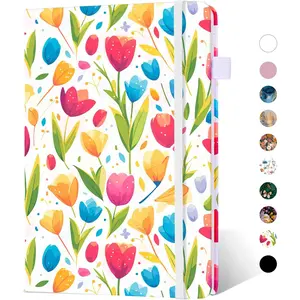 Lined Dotted Journal Notebook A5 (6x8), Dot Grid Hardcover PU Leather Writing Journal with  Paper, 160 Pages,  for Women and Men, Work & Note Taking