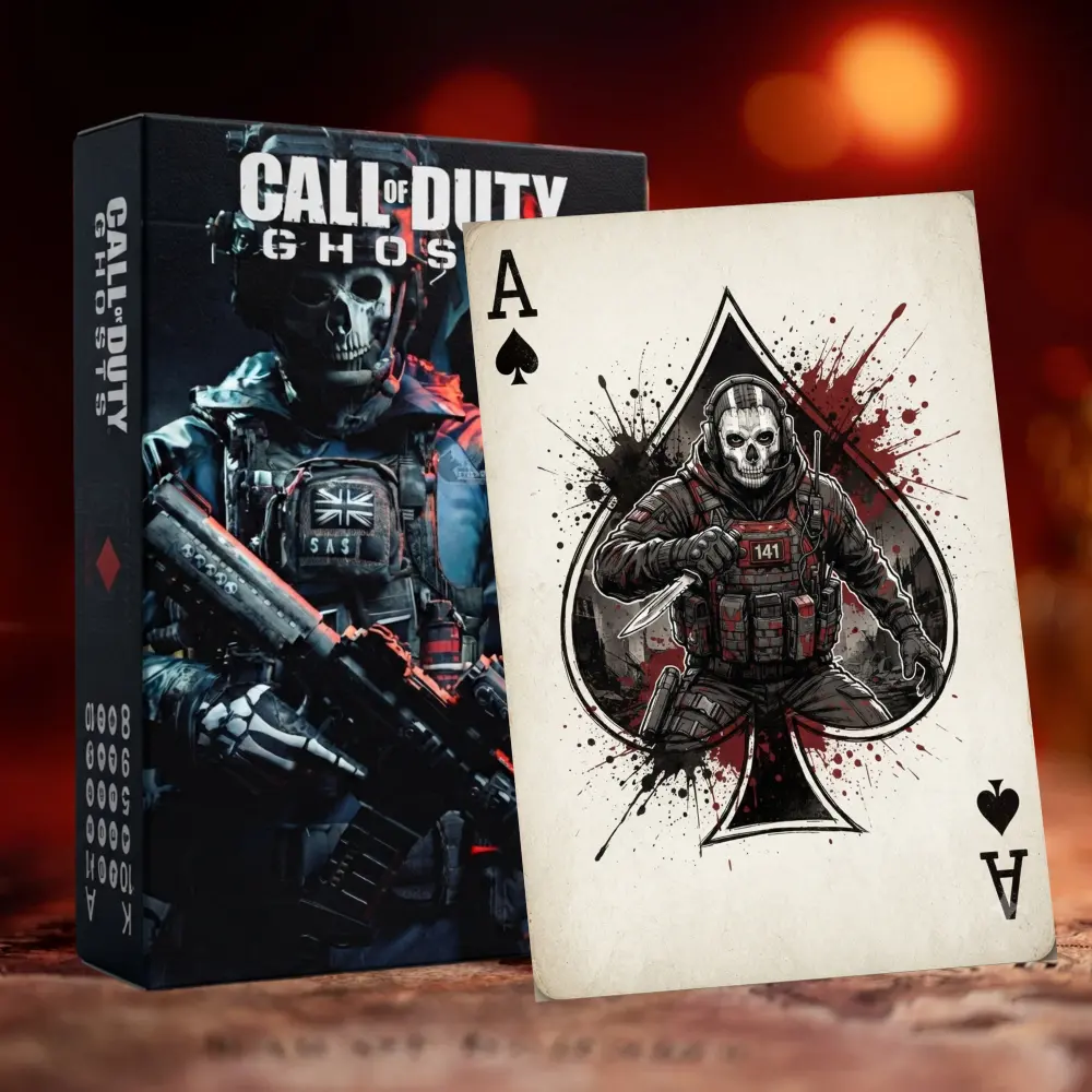 Call of Duty Ghosts Playing Cards Deck | Black Tactical Skull Card Game | Unique Gift for FPS Fans, Gamers, Card Players