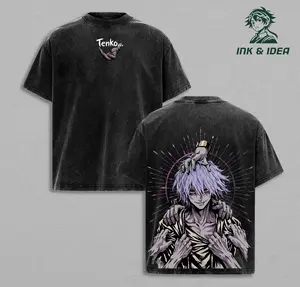 TenKo Tomura Shigaraki MHA T-Shirt, Graphic Tee with Shigaraki Transformation Design, Cursed Energy Artwork, Dark Villain Illustration, Vintage Washed Heavyweight Cotton Unisex Shirt - Perfect Gift for Anime Fans