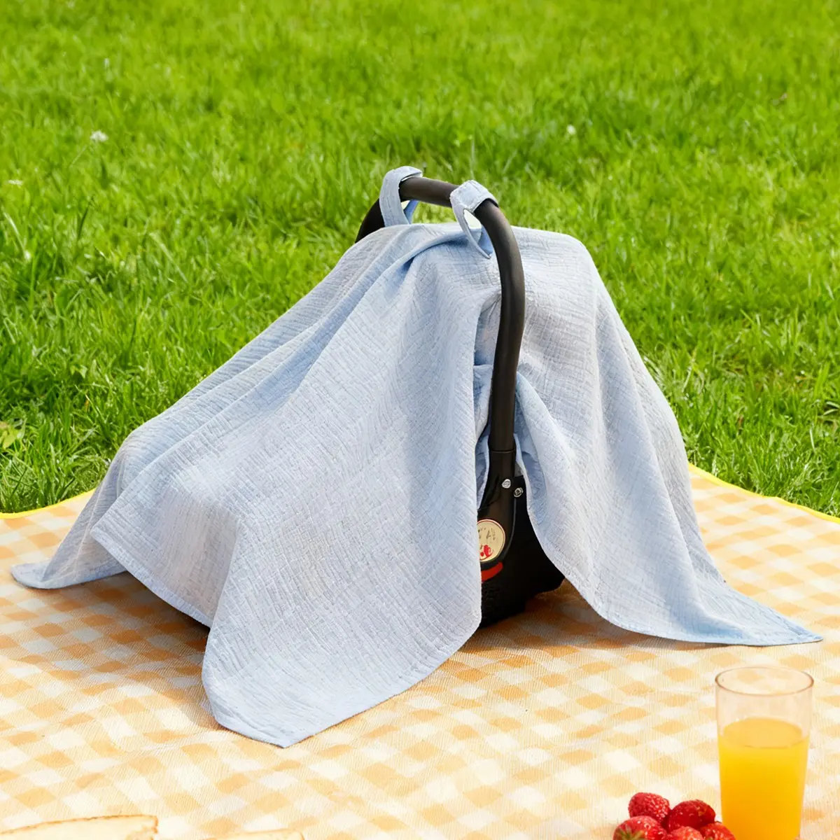 Pure Color Baby Car Seat Cover,  Stroller Sun Cover, Stroller Sun Shade | Baby Wind & Sun Protection, Stroller Accessories