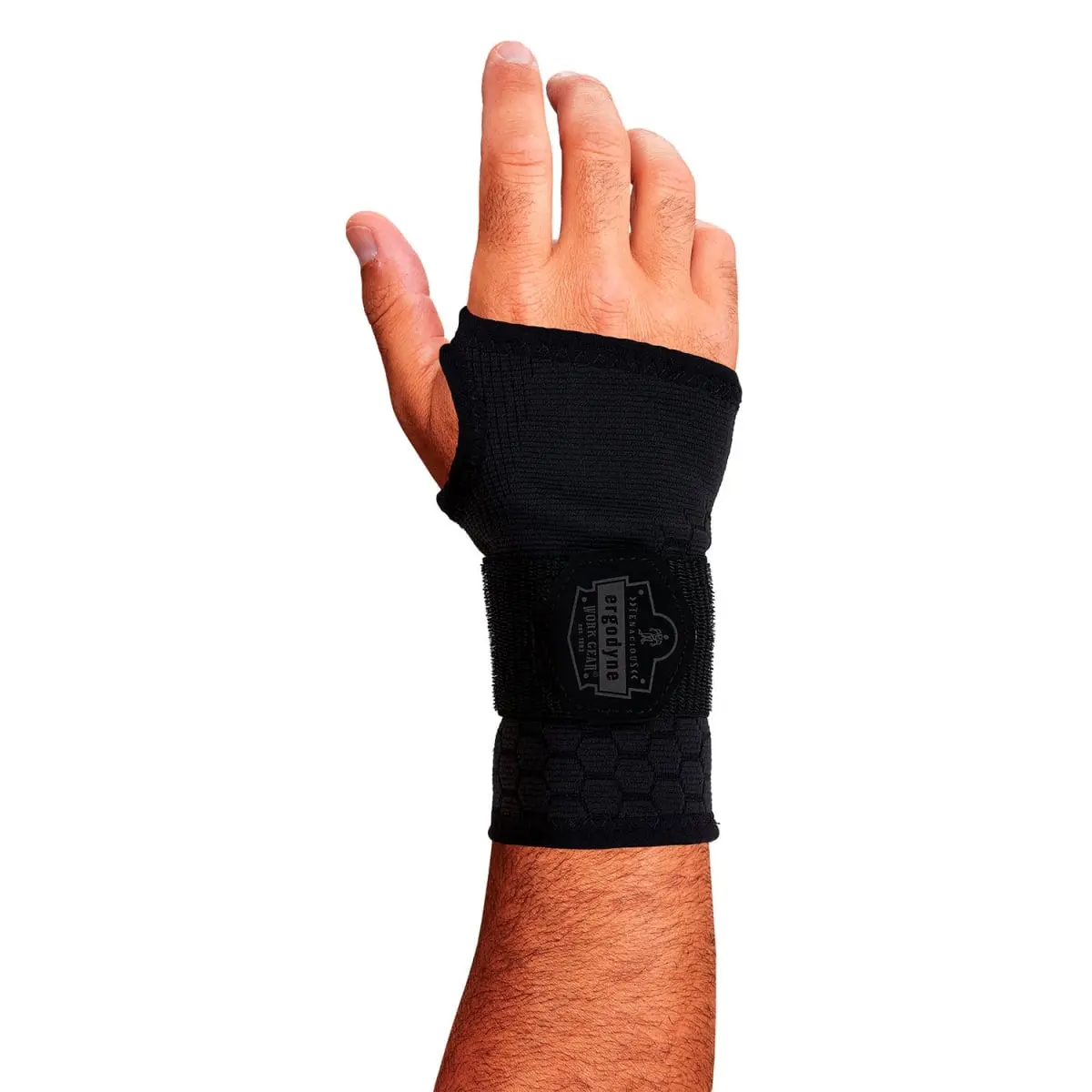 Ergodyne Prolix 680 Compression Wrist Sleeve, Ambidextrous Knit Nylon Spandex Support with Adjustable Strap for Workers & Athletes, XL, Black