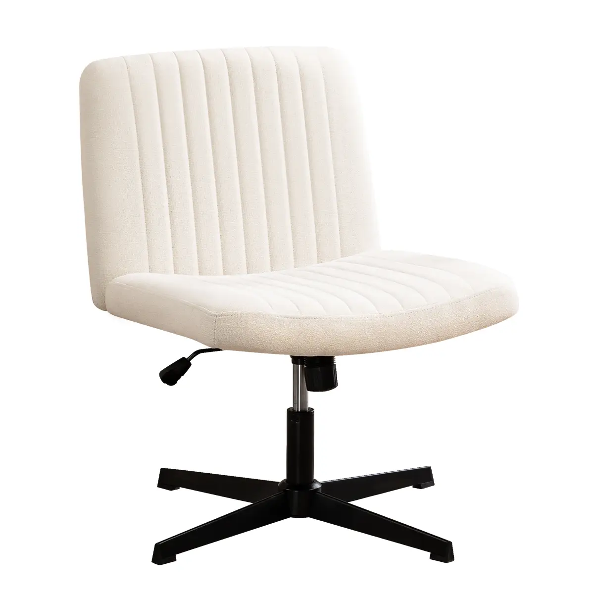 Criss Cross Chair - Wide Cross-Legged Design, Height Adjustable, Spring Sales, Black Base with Function Knob, Ideal for Home Office Use