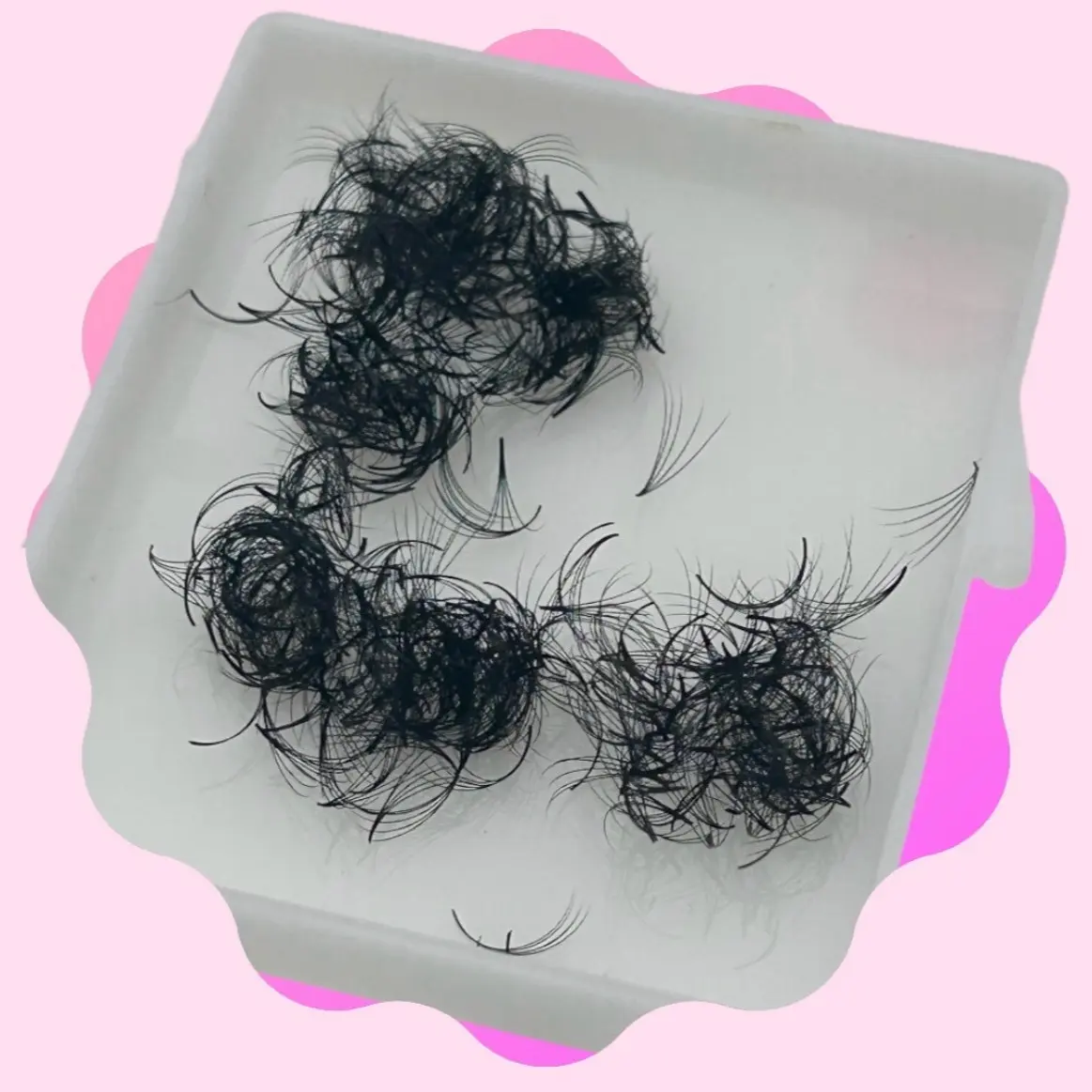 Vegan Promade Fan Eyelash Extensions - 5D 0.07mm D Curl, Handmade Thin Base Korean Synthetic Fiber Lashes, 500-Count Bulk Pack for Lash Artists, Makeup, 8mm/10-12mm Lengths, US Stock, Beginner & Pro Friendly