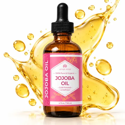 Leven Rose Jojoba Oil 4oz for Skincare, Haircare, and Nails – Cold-Pressed, All-Natural Moisturizer for Hydrated, Radiant Skin - Deep Moisture