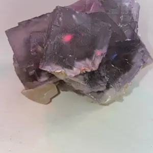 Large Natural Purple Fluorite Stone UV Reactive with Calcite natural crystal