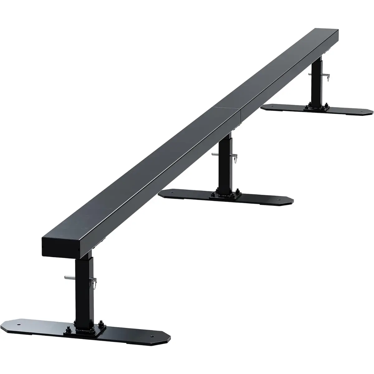 HECASA 6 FT Black Adjustable Grind Rail, Portable Flat Bar - Skateboard Accessories for BMX, Scooters