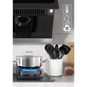 Utensil Holder, 6.4" Ceramic Kitchen Utensil Holder for Countertop with Protection Cork Bottom, Vintage Farmhouse Kitchen Decor for Counter, Gift (Sand) Knife Knives Storage Rack corrugated plastic box shelf dessert display maid of honor grain bin iewelry