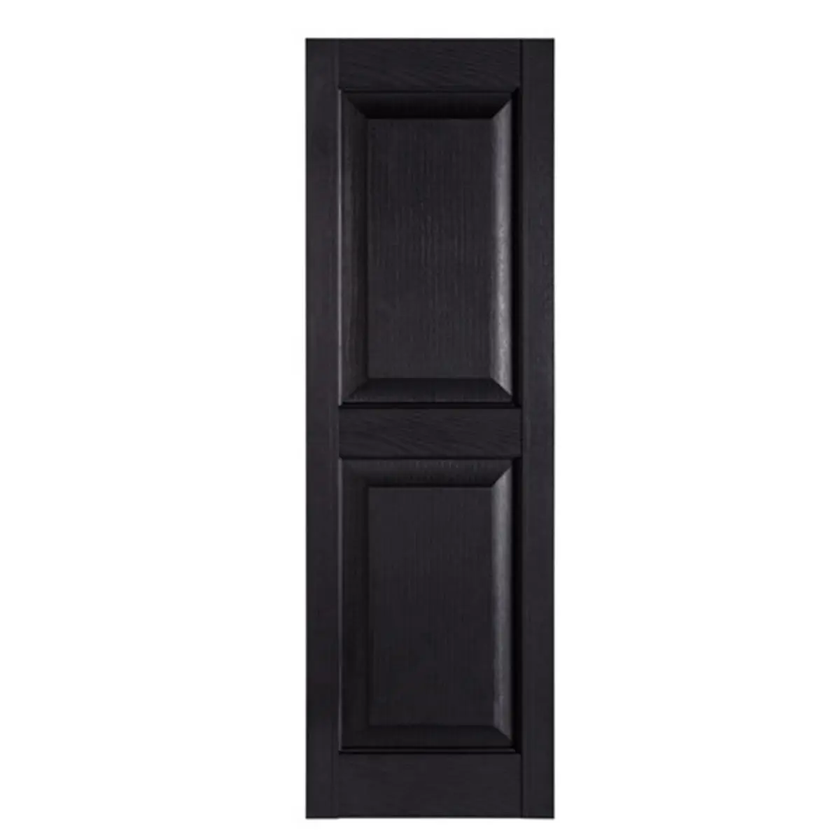 Perfect Shutters Premier Raised Panel Exterior Window Shutters - 1-Piece 15x55in Black Polypropylene, Fade Resistant, Maintenance Free, Center Mullion, Home, 100% Color-Thru, Curb Appeal, Exterior Use (Baby & Maternity Decor)