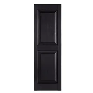Perfect Shutters IR521543002 Premier Raised Panel Exterior Decorative Shutters, Black - 15 x 43 in.