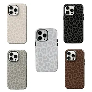 Leopard Print Phone Case Compatible with iPhone - Trendy Mob Wife Aesthetic Hard Cover