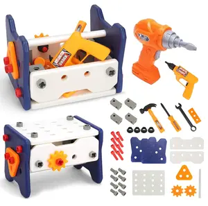 Kids Tool Set, Tool Box Kit for Kids，Tool Set with Drill,Pretend Play Construction Toys Tools for Boys Girls, Christmas Birthday Family Day Gifts，Best Birthday Gifts