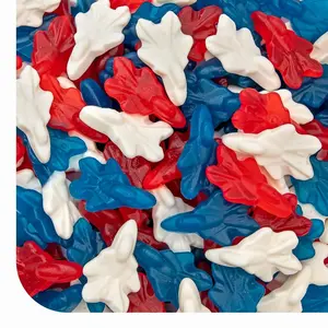 Patriotic Candy - 2 Pound Pack - 4th of July Gummies - Red White and Blue Candy Planes for Memorial Day, Military Homecomings & Aviation Themed Parties - Berry Flavored