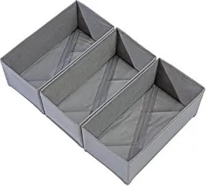 \3-Pack Sock & Underwear Drawer Organizers – Foldable Closet Storage Boxes for Dresser & Cabinet Use