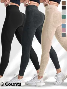 Women's High-Waisted Seamless Yoga Pants, All-Season Sporty Tight-Fit Running Fitness Joggers, Seamless Workout Leggings, Athletic Leggings, Breathable Quick-Dry Fabric