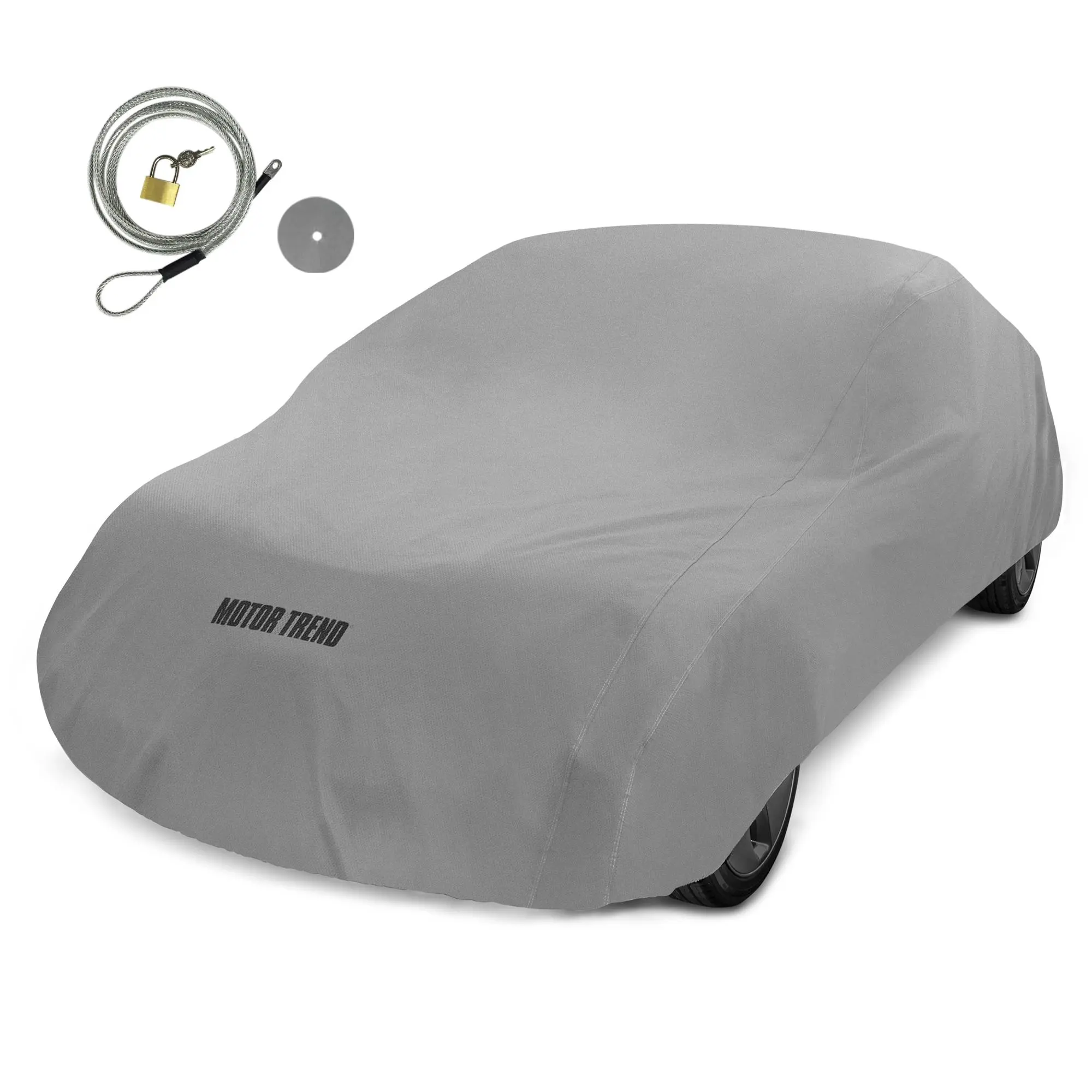 Motor Trend Lightweight Car Cover, Breathable Weather-Resistant Water-Resistant Anti-Moisture Scratch-Resistant, Universal Fit for Cars SUVs, All-Weather Outdoor & Indoor Use, Fits Vehicles Up to 210"