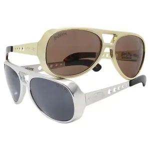 Sublime King Fly Collab Limited Edition Solid Chrome & Gold Frames with UVA/UVB Protection & Custom Bag Size 61-18-130