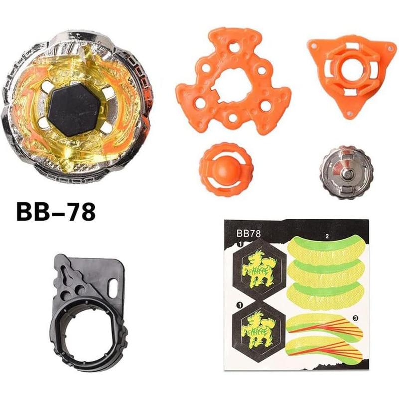 6 Pack Bey Burst Battling Tops Metal Fusion Starter Set with Stickers Two Launchers