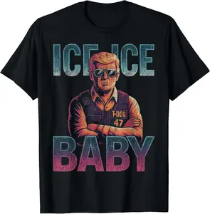 100% Cotton Ice Ice Baby Retro Funny Trump T-Shirt