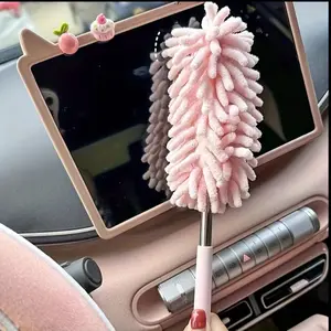 Extendable Static Dust Brush Car Cleaning Tool, Spider Web Cleaner, Chicken Feather Duster, Automotive Detailing Accessory