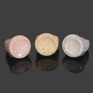 Gold-Plated Round Moissanite Cuban Link Ring—Fully Iced-Out, Edgy Hip-Hop Style, Premium Couple's Accessory. A High-End, Trendy Piece Perfect for Gifting to a Boyfriend and Ideal for Everyday Styling. Large Pearl Saturn Water Drop Choker ring party gift