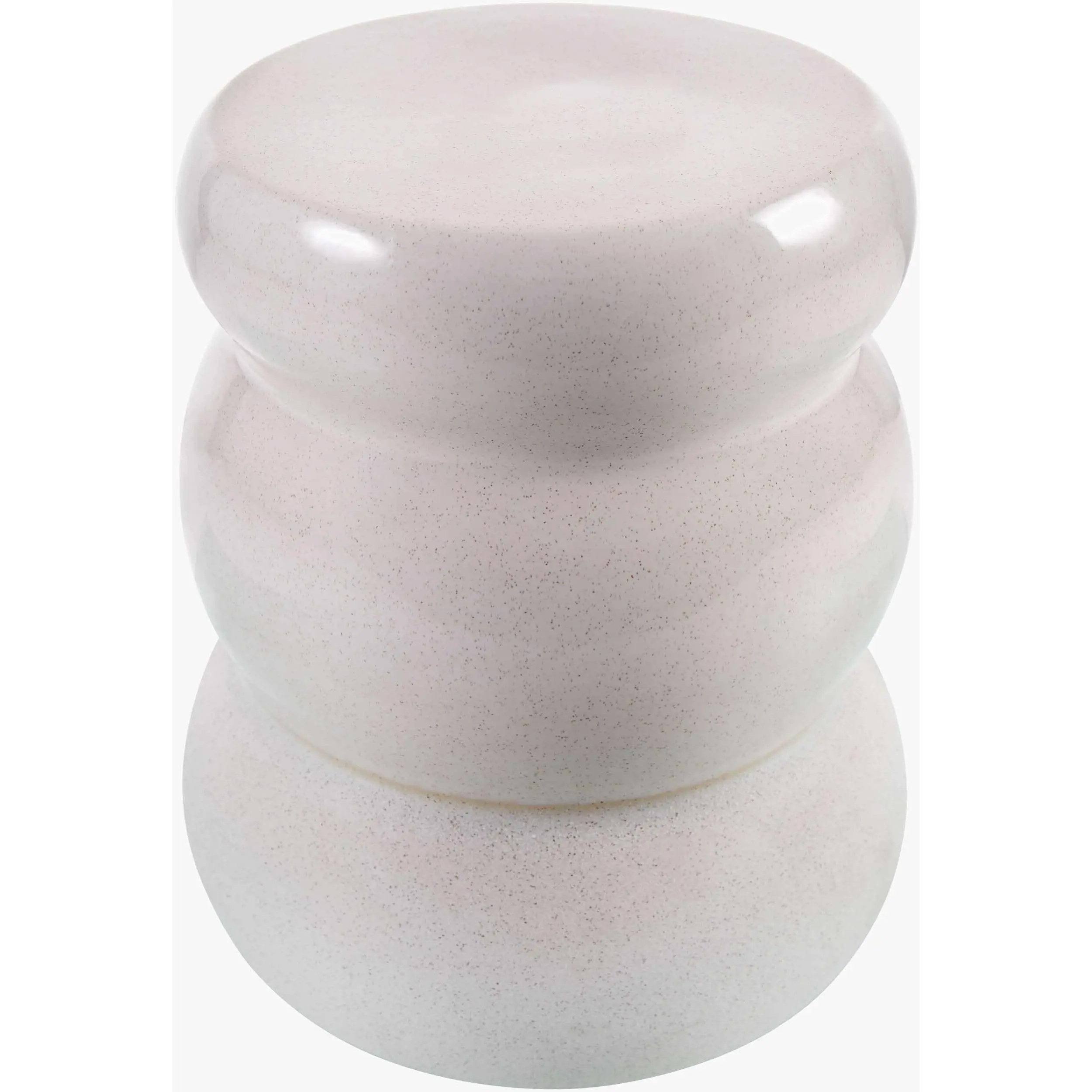 Obelin Cream Soft Textured Cylindrical Modern Minimalist Ceramic Outdoor Garden Stool