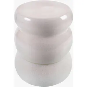 Obelin Cream Soft Textured Cylindrical Modern Minimalist Ceramic Outdoor Garden Stool