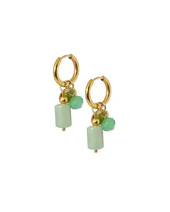 Huggie Charm Earrings - Evergreen
