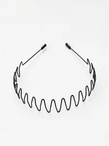 Men's Minimalist Metal Hairband, 7 Styles Available, Casual Wave Design, Outdoor Sports Elastic Anti-Slip Workout Headband, All Season Fashion Accessory, Elastic Headbands, No Slip Headbands
