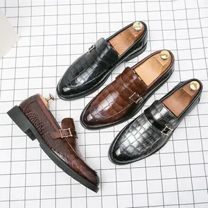 Men's Summer Fashionable Casual Textured PU Leather Slip-On Shoes Comfortable Slip-On for Everyday Wear Simple Elegant Round Toe Loafers Business Casual Style Men Loafers Daily Footwear Boy Flat