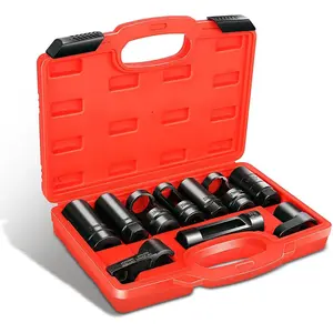 Cybertron Tools 10pcs Professional Oxygen Sensor Socket Removal Tool Set Oxygen Sensor Wrench Removal Tool Oil Pressure Sensor Socket Universal O2 Sensor Wrench Kit for Automotive Repair, TOOLS-00776